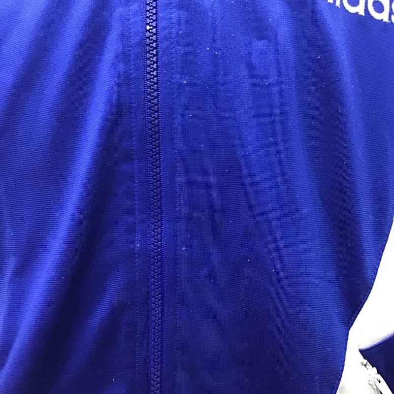 アディダス adidas ジャケット、上着 ジャケット、ブレザー ジップアップジャケット ジャンパー ジャージ 古着 S ロゴ、文字 白 / ホワイト / X 青 / ブルー /  メンズ USED 古着 中古 10120506