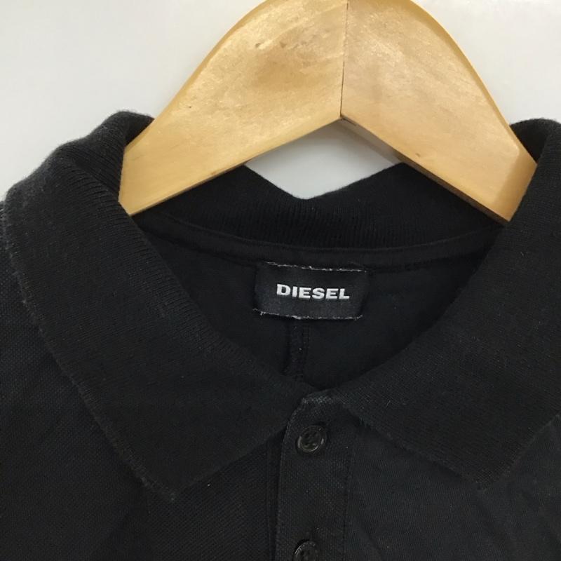 ディーゼル DIESEL ポロシャツ 半袖 半袖ポロシャツ カラーシャツ 半袖カットソー S ロゴ、文字 黒 / ブラック /  メンズ USED 古着 中古 10150584