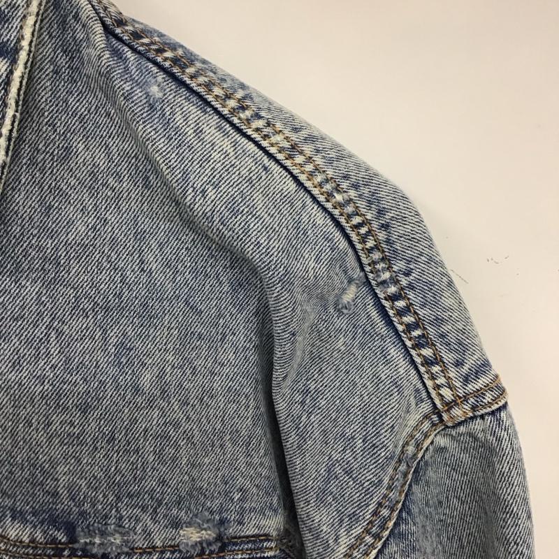 ザラ ZARA ジャケット、上着 ジャケット、ブレザー デニムジャケット Gジャン アウター カジュアルジャケット S ダメージ加工 インディゴ / インディゴ /  レディース USED 古着 中古 10136055