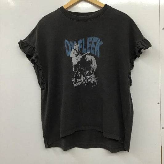 ニコアンド niko and... カットソー 半袖 半袖カットソー プリントTシャツ クルーネックカットソー L プリント 黒 / ブラック /  レディース USED 古着 中古 10136127