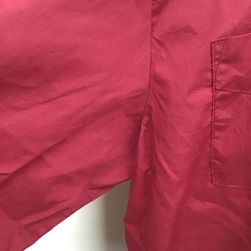 モヒート MOJITO シャツ、ブラウス 長袖 4X プリーツ 無地 えんじ / ワインレッド /  メンズ USED 古着 中古 10107655