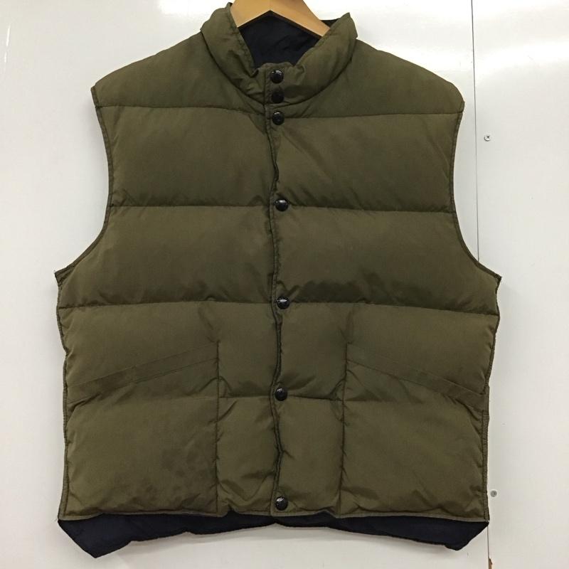 ショット schott ベスト ベスト ダウンベスト ノースリーブ 前ボタン M 無地 紺 / ネイビー /  メンズ USED 古着 中古 10142440