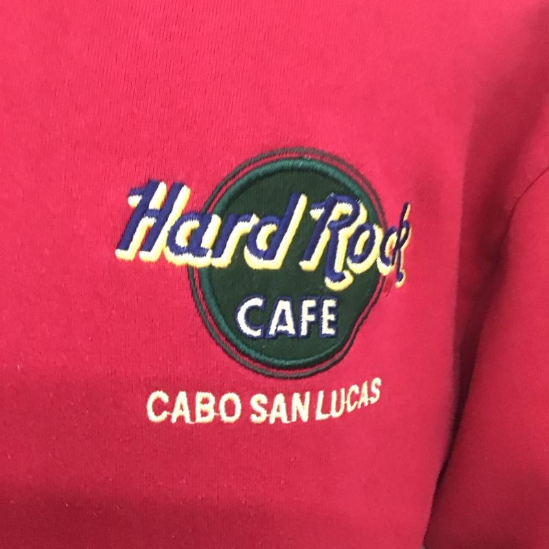 ハードロックカフェ HARD ROCK CAFE トレーナー 長袖 長袖トレーナー スウェット ジップアップネック リブスウェットカットソー ロゴ、文字 赤 / レッド /  メンズ USED 古着 中古 10124592