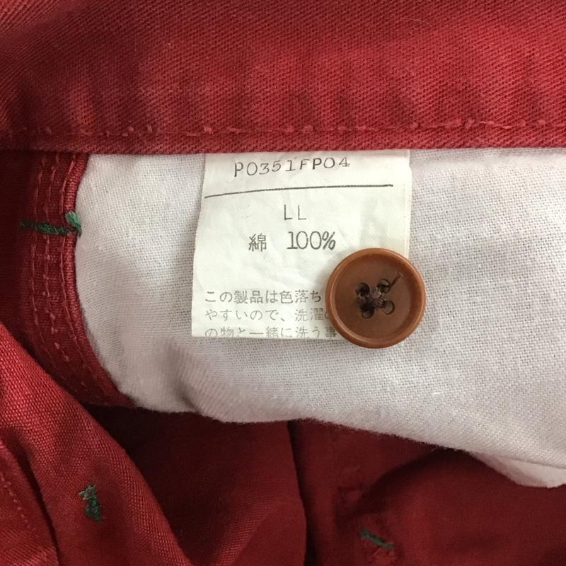 カールヘルム KARLHELMUT パンツ デニム、ジーンズ デニムパンツ ワイドパンツ カジュアルパンツ LL ロゴ、文字 赤 / レッド /  メンズ USED 古着 中古 10144890