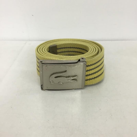 ラコステ LACOSTE ベルト・バックル ベルト ガチャベルト ボーダー柄 黄 / イエロー / X 灰 / グレー /  メンズ USED 古着 中古 10147440