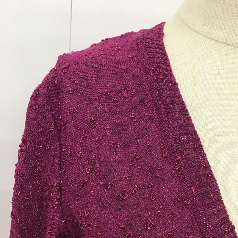 ザラ ZARA カットソー 半袖 4331 101 671 Vネック 半袖ニット S 無地 えんじ / ワインレッド /  レディース USED 古着 中古 10116662