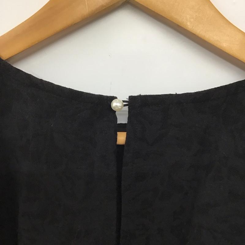 アメリカンホリック AMERICAN HOLIC チュニック 七分袖 HA42L0G0300 ジャガード袖ボリュームチュニック M 総柄 黒 / ブラック /  レディース USED 古着 中古 10146143
