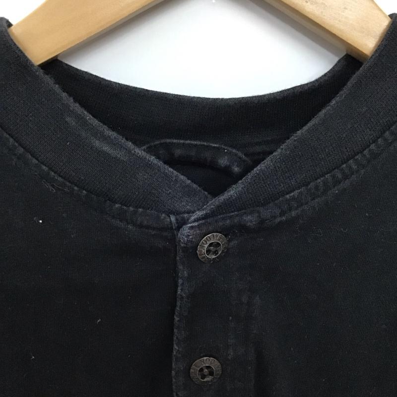 古着 USED カットソー 長袖 長袖カットソー プリントカットソー ヘンリーネック 古着 L プリント 黒 / ブラック /  メンズ USED 古着 中古 10137134