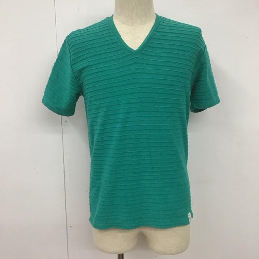 アズールバイマウジー AZUL BY MOUSSY Tシャツ 半袖 半袖カットソー 半袖Tシャツ 無地Tシャツ Vネックカットソー S 無地 緑 / グリーン /  メンズ USED 古着 中古 10107212
