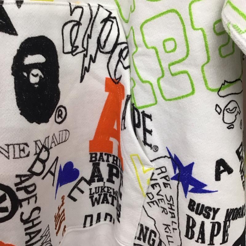 アベイシングエイプ A BATHING APE パーカー 長袖 001PPK301301M HAND DRAW PULLOVER HOODIE プルオーバー 裏毛 M 総柄 マルチカラー / マルチカラー /  メンズ USED 古着 中古 10144710