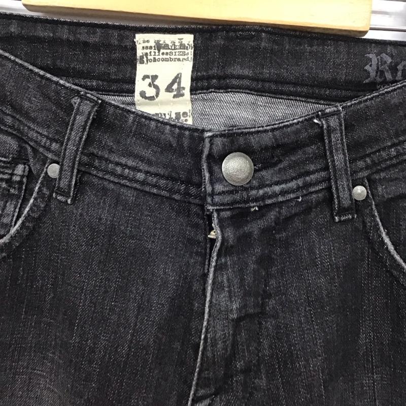 ボルコム VOLCOM パンツ デニム、ジーンズ ダメージ 34 34 ロゴ、文字 黒 / ブラック /  メンズ USED 古着 中古 10118103