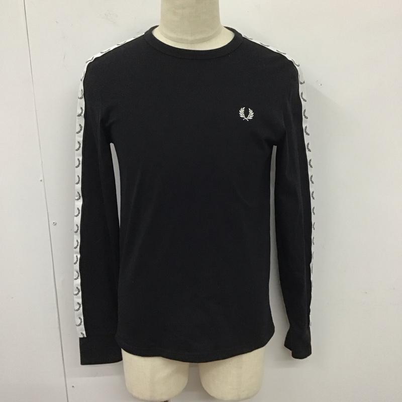 フレッドペリー FRED PERRY カットソー 長袖 長袖カットソー クルーネックカットソー ロングスリーブカットソー プリントTシャツ S ロゴ、文字 白 / ホワイト / X 黒 / ブラック /  メンズ USED 古着 中古 10124664