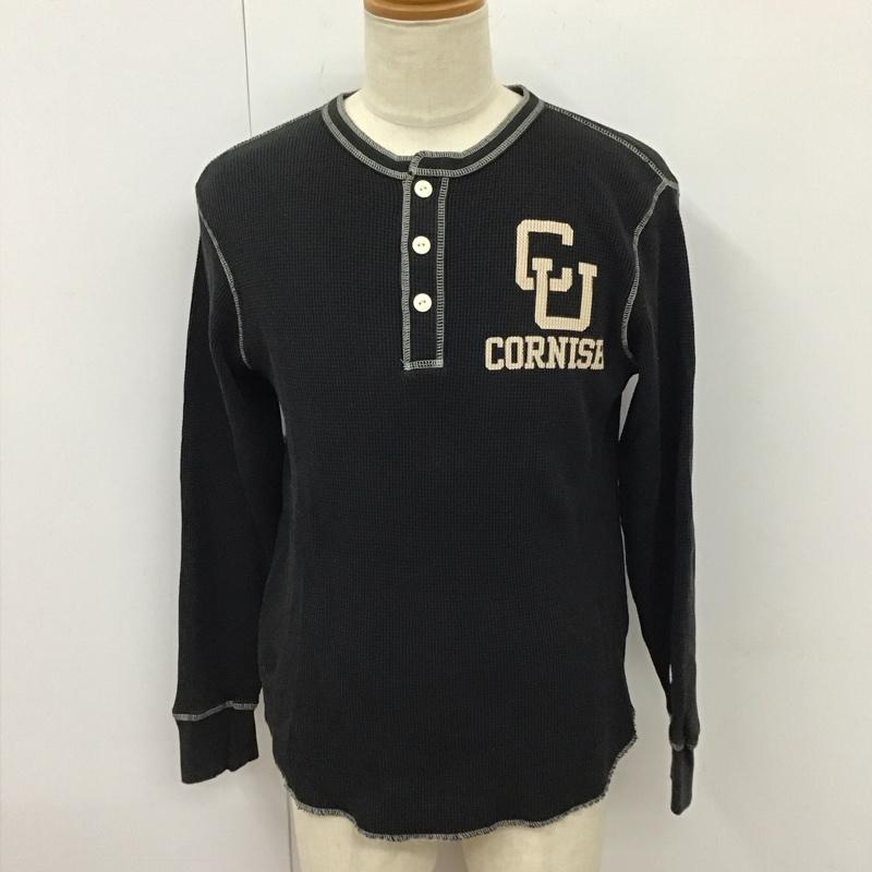 チャンピオン Champion カットソー 長袖 長袖カットソー ヘンリーネックカットソー ロングスリーブカットソー プリントTシャツ M ロゴ、文字 黒 / ブラック /  メンズ USED 古着 中古 10119008