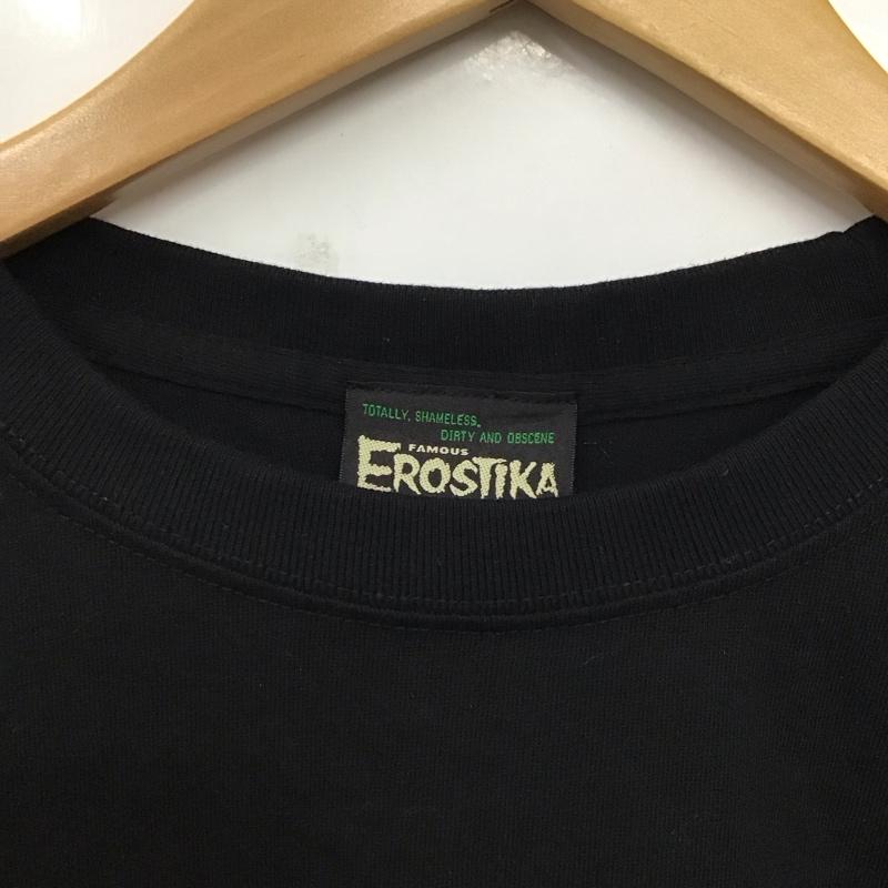 エロスティカ EROSTiKA Tシャツ 半袖 Devils Cat Fight バックプリント XL ロゴ、文字 黒 / ブラック /  メンズ USED 古着 中古 10123398