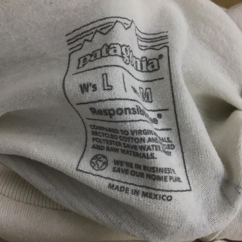 パタゴニア patagonia カットソー 長袖 長袖カットソー プリントカットソー クルーネック M ロゴ、文字 アイボリー / アイボリー /  メンズ USED 古着 中古 10148687
