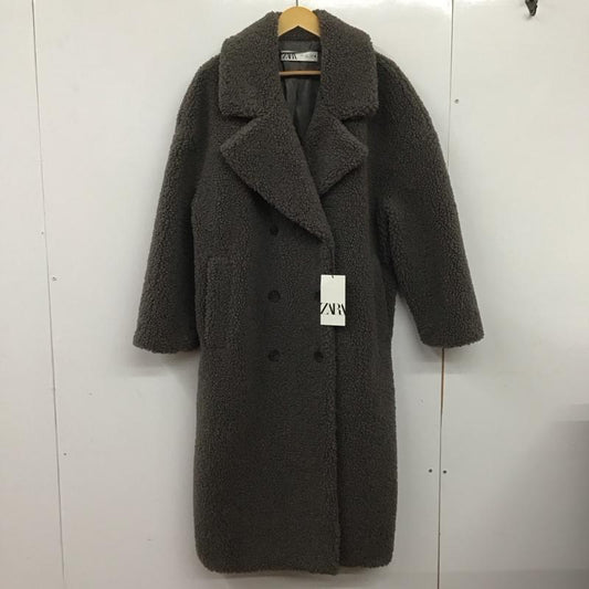 ザラ ZARA ジャケット、上着 ジャンパー、ブルゾン ロングコートジャケット アウター カラージャケット フリースジャケット L 無地 灰 / グレー /  レディース USED 古着 中古 10138299