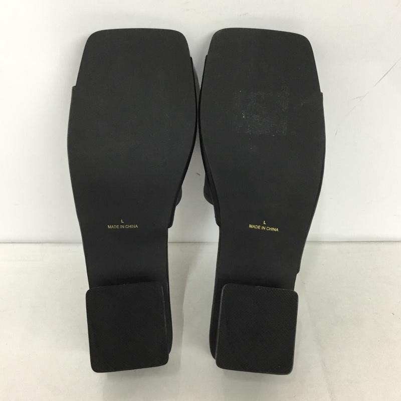 ジーナシス JEANASIS サンダル サンダル スクエアアシメミュールサンダル L 無地 黒 / ブラック /  レディース USED 古着 中古 10144832