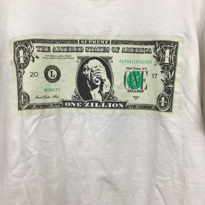 シュプリーム Supreme Tシャツ 半袖 2017fw OneZillionDollarTシャツ プリントTシャツ L プリント 白 / ホワイト /  メンズ USED 古着 中古 10147357