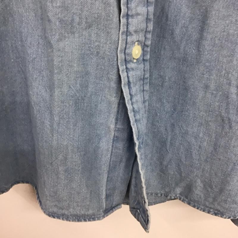 ラルフローレン RALPHLAUREN シャツ、ブラウス 半袖 半袖デニムシャツ ボタンダウンシャツ L ロゴ、文字 インディゴ / インディゴ /  メンズ USED 古着 中古 10133966