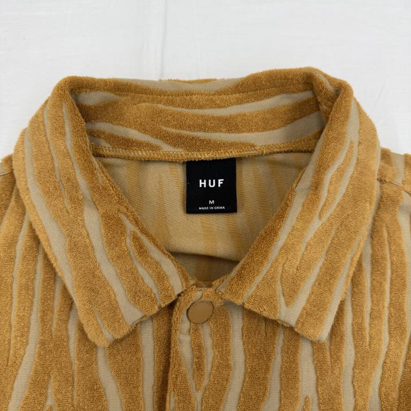 ハフ HUF シャツ、ブラウス 半袖 PILE TIGER S/S SHIRT M アニマル柄 キャメル / キャメル /  メンズ USED 古着 中古 10136069