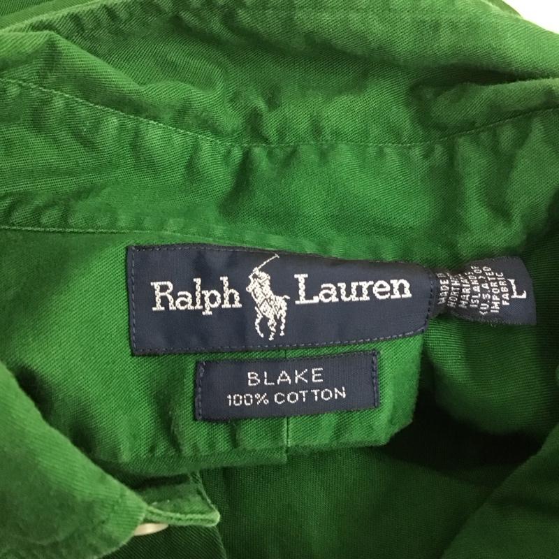 ラルフローレン RALPHLAUREN シャツ、ブラウス 半袖 半袖シャツ カラーシャツ 半袖カットソー 無地シャツ L ロゴ、文字 緑 / グリーン /  メンズ USED 古着 中古 10109570