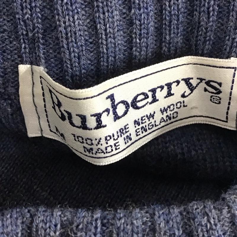 バーバリーズ BURBERRYS ニット、セーター 長袖 M 無地 X 刺繍 青 / ブルー /  メンズ USED 古着 中古 10111695