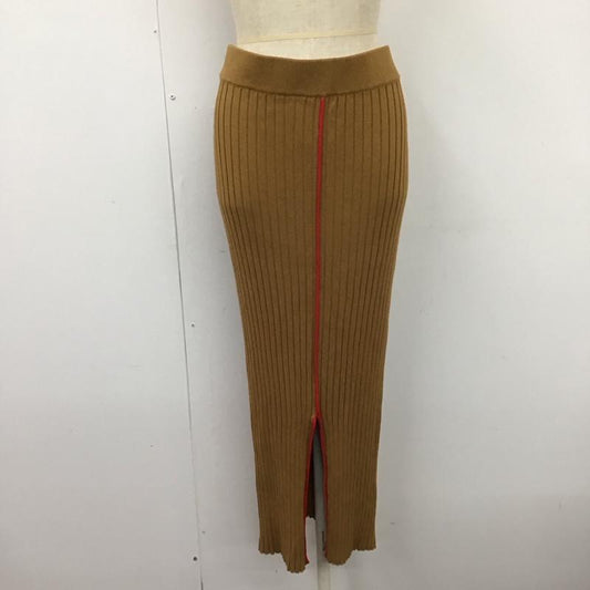 ザラ ZARA スカート ロングスカート 3519 002 704 スリット リブ L 無地 茶 / ブラウン /  レディース USED 古着 中古 10120405