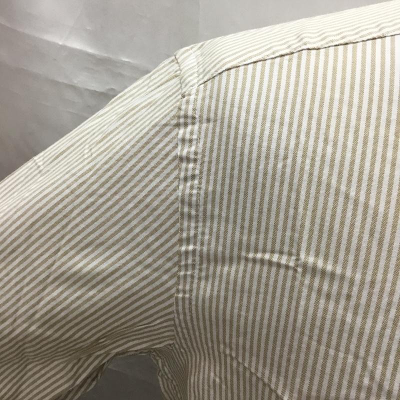 トミーヒルフィガー TOMMY HILFIGER シャツ、ブラウス 長袖 ボタンダウンシャツ M ストライプ 白 / ホワイト / X ベージュ / ベージュ /  メンズ USED 古着 中古 10112781