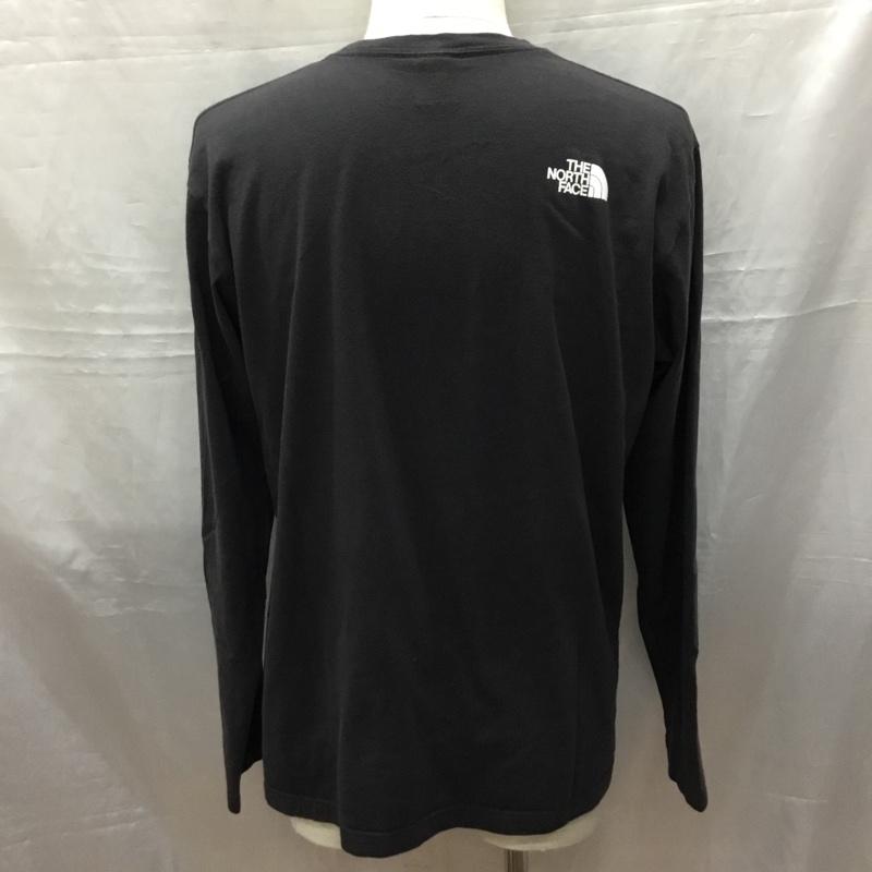 ザノースフェイス THE NORTH FACE カットソー 長袖 NT34015X EARTHLOGOLSTEE アースロゴロングスリーブTシャツ 長袖カットソー プリントTシャツ XL ロゴ、文字 黒 / ブラック /  メンズ USED 古着 中古 10116689
