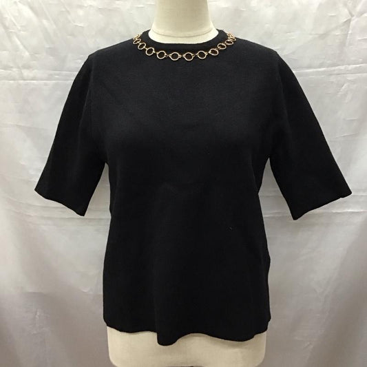 ザラ ZARA カットソー 半袖 半袖ニット S 無地 黒 / ブラック /  レディース USED 古着 中古 10118448