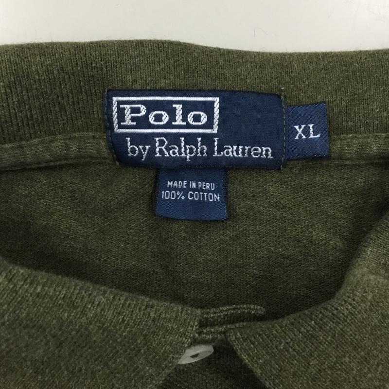 ポロバイラルフローレン Polo by RALPH LAUREN ポロシャツ 長袖 XL ワンポイント カーキ / カーキ /  メンズ USED 古着 中古 10111397