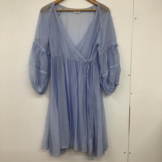 フリークスストア FREAK S STORE ワンピース ミニスカート 211-3178 シアーカシュクールミニワンピース フレアスカート FREE 無地 水色 / ライトブルー /  レディース USED 古着 中古 10135798