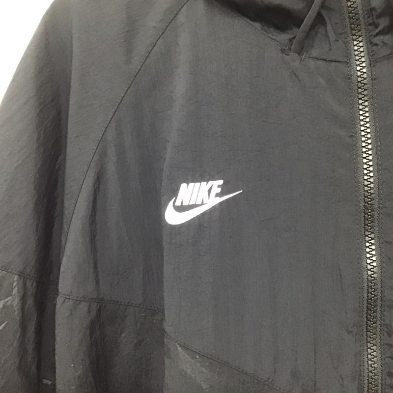 ナイキ NIKE パーカー 長袖 fd6787-010 フーディジャケット ジップアップジャケット ナイロン XL ロゴ、文字 黒 / ブラック /  メンズ USED 古着 中古 10146233
