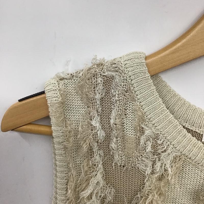 ゼヴォン Thevon. ベスト ベスト フリンジノースリニット E1562FM FREE 無地 アイボリー / アイボリー /  レディース USED 古着 中古 10134661