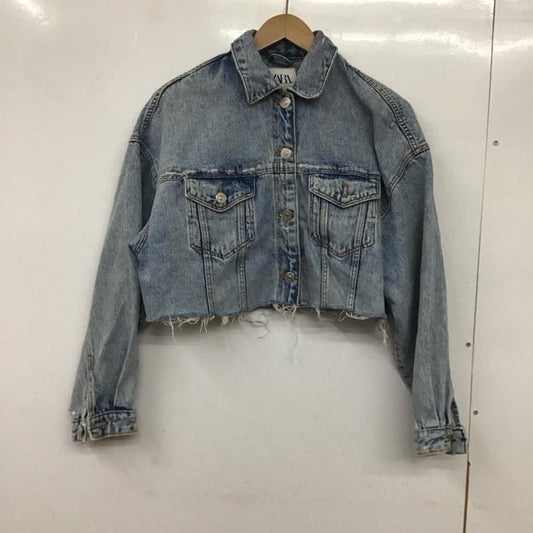 ザラ ZARA ジャケット、上着 ジャケット、ブレザー デニムジャケット Gジャン アウター カジュアルジャケット S ダメージ加工 インディゴ / インディゴ /  レディース USED 古着 中古 10136055