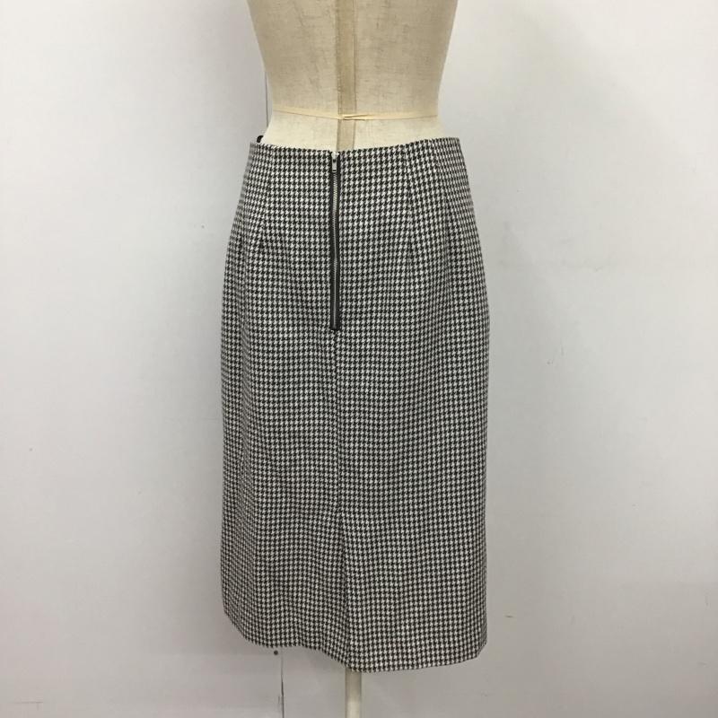 ナチュラルビューティーベーシック NATURAL BEAUTY BASIC スカート ロングスカート 017-9220011 スリット タイトスカート L 千鳥格子 灰 / グレー / X アイボリー / アイボリー /  レディース USED 古着 中古 10118834