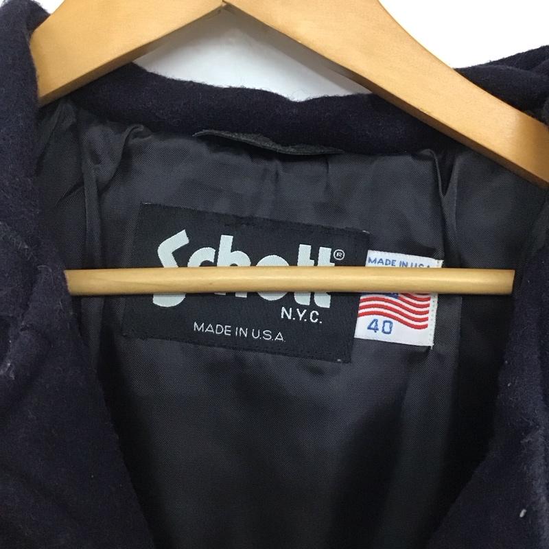 ショット schott コート コート一般 ダッフルコート ロングコート アウター 40 無地 紺 / ネイビー /  メンズ USED 古着 中古 10140908