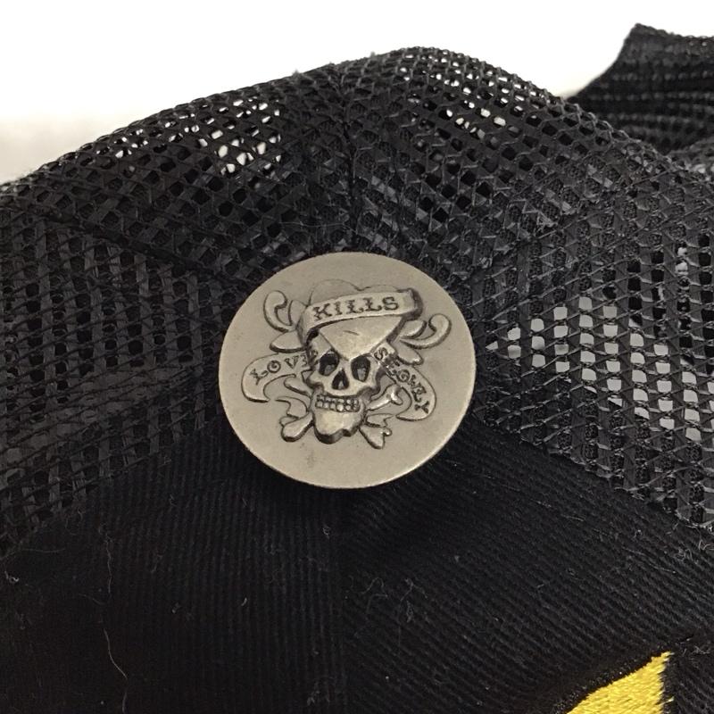 エドハーディー Ed Hardy 帽子 キャップ メッシュキャップ 刺繍 黒 / ブラック /  メンズ USED 古着 中古 10116454