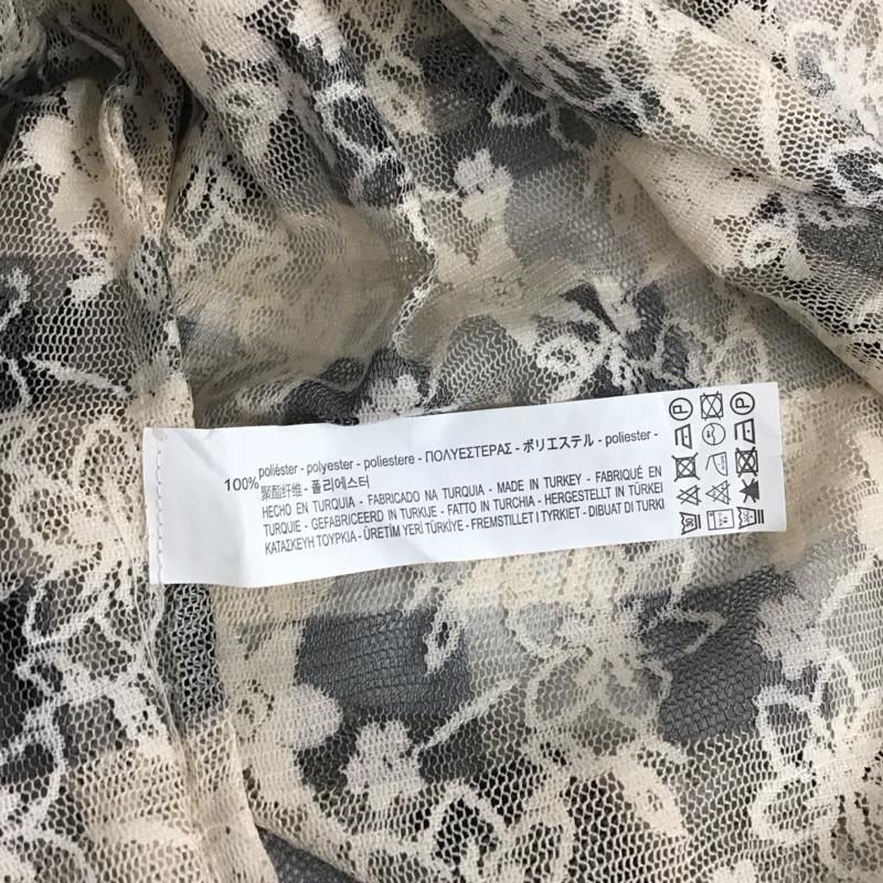 ザラ ZARA ワンピース ロングスカート 3067 312 064 チュール シースルー 長袖 Vネック S 花柄 黒 / ブラック / X ベージュ / ベージュ /  レディース USED 古着 中古 10138669
