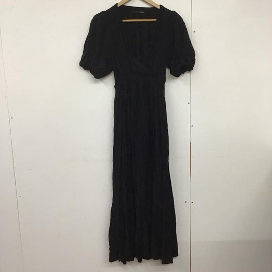 ヘザー Heather ワンピース ロングスカート HE070094MC パフスリーブ 半袖 M 無地 黒 / ブラック /  レディース USED 古着 中古 10144380