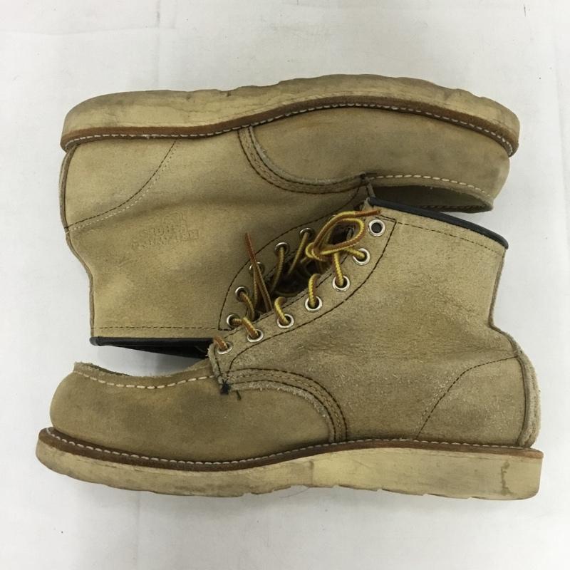 レッドウィング RED WING ブーツ ショートブーツ 8173 6inch CLASSIC MOC TOE USA7.5E US：7.5 ロゴ、文字 ベージュ / ベージュ /  メンズ USED 古着 中古 10150975