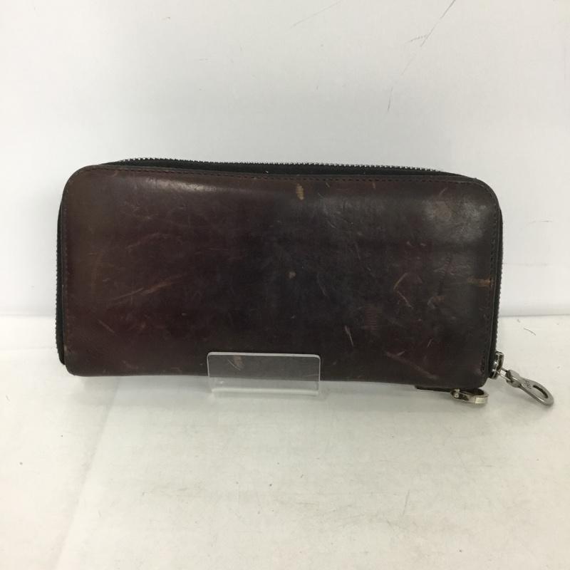バックラッシュ BACKLASH 財布 長財布 ラウンドファスナー レザー 無地 茶 / ブラウン /  メンズ USED 古着 中古 10138014