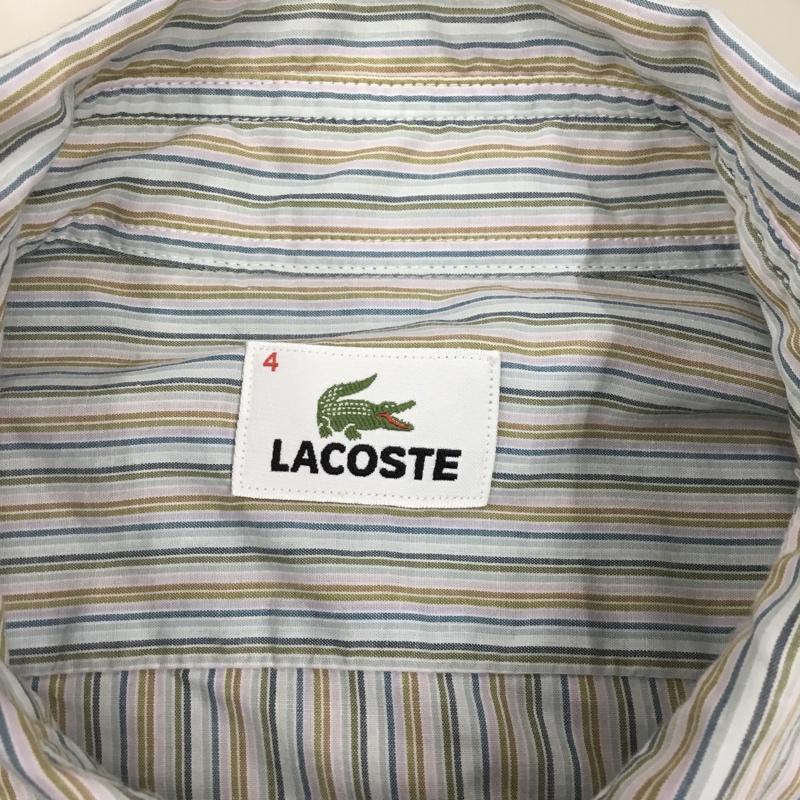 ラコステ LACOSTE シャツ、ブラウス 長袖 長袖シャツ カラーシャツ 長袖カットソー ストライプシャツ 4 ロゴ、文字 マルチカラー / マルチカラー /  メンズ USED 古着 中古 10120858