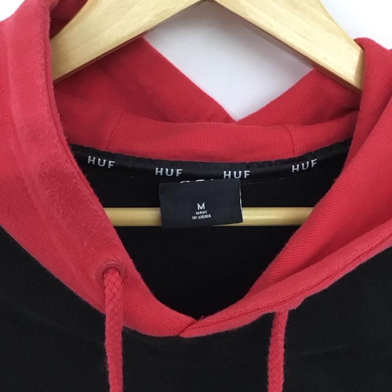 ハフ HUF パーカー 長袖 長袖パーカー プルオーバーパーカー スウェット M ロゴ、文字 黒 / ブラック /  メンズ USED 古着 中古 10147624
