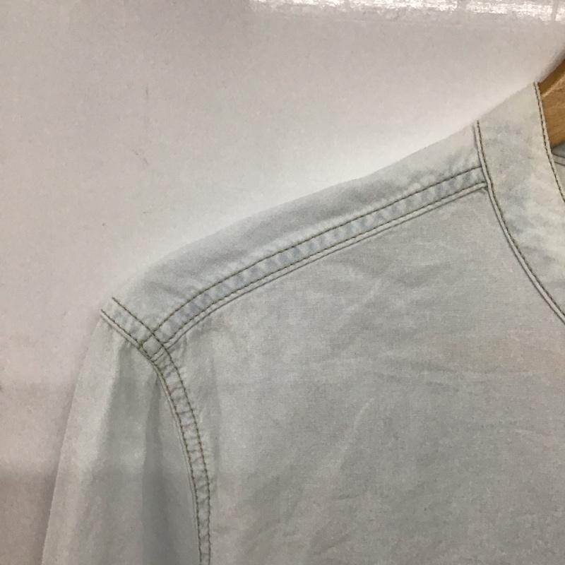 ザラメン ZARA MAN シャツ、ブラウス 長袖 長袖シャツ 無地シャツ ノーカラーシャツ デニムシャツ M 無地 水色 / ライトブルー /  メンズ USED 古着 中古 10145822
