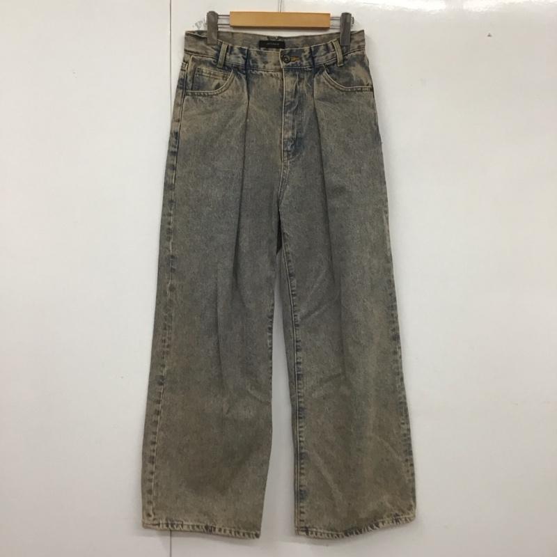 ジーナシス JEANASIS パンツ デニム、ジーンズ JS050892AA ワイドパンツ タックデニムワイドパンツ M 無地 水色 / ライトブルー /  レディース USED 古着 中古 10129774