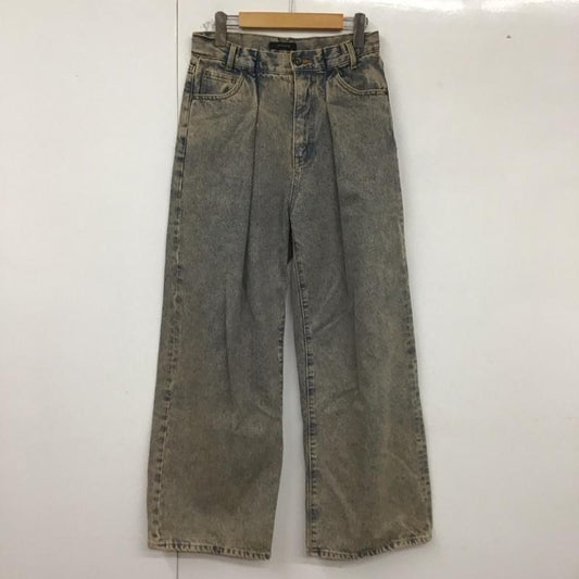 ジーナシス JEANASIS パンツ デニム、ジーンズ JS050892AA ワイドパンツ タックデニムワイドパンツ M 無地 水色 / ライトブルー /  レディース USED 古着 中古 10129774