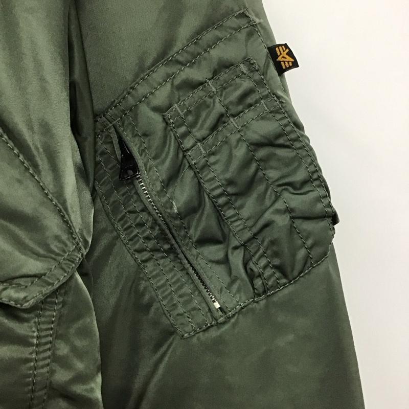 アルファインダストリー Alpha Industries ジャケット、上着 ジャンパー、ブルゾン ジップアップジャケット ナイロンジャケット アウター XL ロゴ、文字 カーキ / カーキ /  メンズ USED 古着 中古 10142603