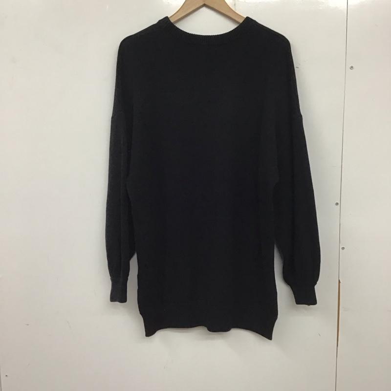 マウジー MOUSSY ニット、セーター 長袖 029EAA70-5060 クルーネック FREE ロゴ、文字 黒 / ブラック /  レディース USED 古着 中古 10138687