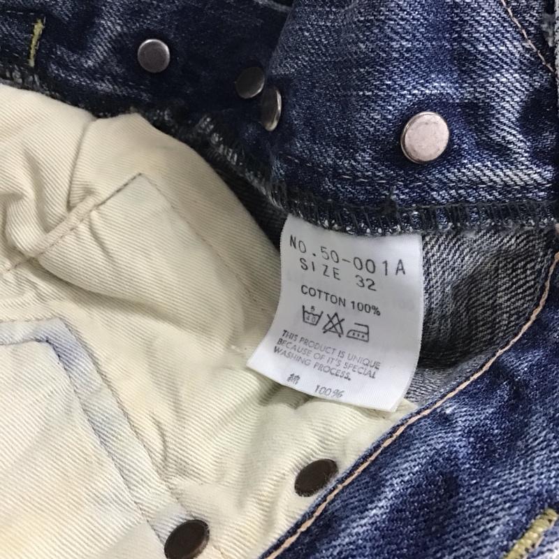 オムニゴッド OMNIGOD パンツ デニム、ジーンズ デニムパンツ ワイドパンツ カジュアルパンツ 32インチ 無地 インディゴ / インディゴ /  メンズ USED 古着 中古 10130503
